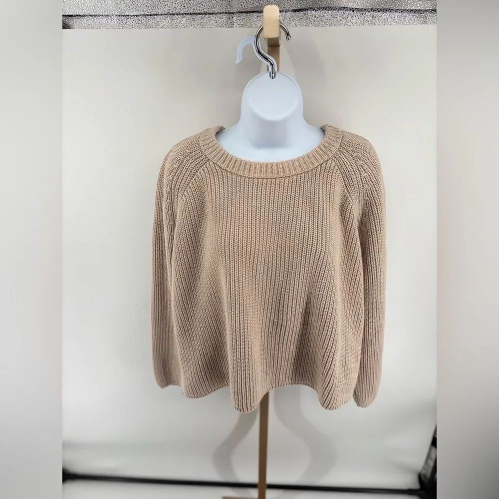 JENNI KAYNE Cotton Fisherman Crewneck Sweater Womens Size 1X Minimalist